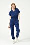 Cobalt Blue Lycra Cargo Pocket Jogger Leg Doctor Nurse Uniform Single Bottom Unisex - 7