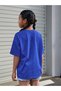 Girl's Cobalt Blue Good Vibes Only Printed Combed Cotton T-Shirt - 2
