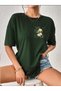 Women's Oversize T-Shirt Vintage Flowers Front and Back Printed T-Shirt Short Sleeve Summer Combed Cotton T-Shirt - 3