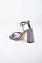 women's pointed platform high thick heeled evening shoes with stones - 5