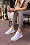 JACİB Women's Silver Satin Sneakers