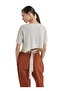 Women's Short Sleeve Beige Pajamas Set C4T9N3O06- - 4