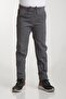 Ribbed Men's School Pants, Full Elastic Waistband, Grey, Comfortable and Stylish Design - 2