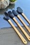 Bella 4-Piece Mini Bamboo Spatula Set / Black - 4
