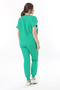 Women's Large Size Green Stone Detailed Short Sleeve Sweatshirt Pants Set 65N37702 - 6