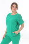 Women's Large Size Green Stone Detailed Short Sleeve Sweatshirt Pants Set 65N37702 - 7