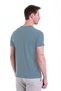 Indigo Plain Regular Fit 100% Cotton V-Neck T-Shirt - 6