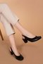 Women's Black Genuine Leather Classic Heeled Shoes Şhn.119 - - Şhn.119 - 35 - 2