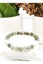 Prehnite Dentrit Opal Labradorite Moonstone Elastic Bracelet 8 Mm - 2