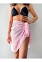Women's Powder Pink Short Chiffon Pareo - 2