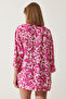 Women's Pink Ecru Patterned Viscose Kimono EN00615 - 6