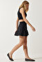 Women's Black Mini Flounce Skirt DD01316 - 4