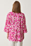 Women's Pink Ecru Patterned Viscose Kimono EN00615 - 10