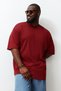 Plus Size Burgundy Oversize/Wide Fit 100% T-Shirt Tmnss23Ts00139 - 2