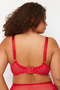 Red Polka Dot Mesh Large Size Bra TBBAW24CW00002 - 5