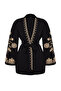 Black Woven Embroidered Cape & Abaya & Kimono TCTSS24KF00018 - 7