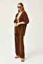 Women's Bitter Brown Top Kimono Bottom Pants Set TKM-19000280 - 4