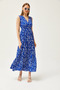 Women's Cobalt Blue Double Breasted Collar Patterned Maxi Knitted Dress ELB-19002125 - 3