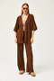 Women's Bitter Brown Top Kimono Bottom Pants Set TKM-19000280 - 2