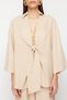 Beige Woven Tied Linen blended Shirt Pants Set TBESS24AU00031 - 4