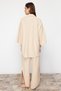 Beige Woven Tied Linen blended Shirt Pants Set TBESS24AU00031 - 6