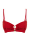 Kırmızı Straplez Kaplı Döküm Aksesuarlı Bikini Üstü TBESS24BU00150 - 11