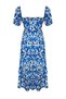 Blue Floral Skater Gipe Collar Detail Shally Woven Midi Dress TWOSS24EL00952 - 8