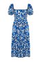 Blue Floral Skater Gipe Collar Detail Shally Woven Midi Dress TWOSS24EL00952 - 7
