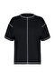 Siyah %100 Pamuk Karkoya Dikiş Detaylı Oversize/Geniş Kesim Örme T-Shirt TWOSS24TS00184 - 13