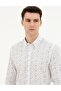 Navy Blue Slim Fit Long Sleeve Shirt Fashion LIGHTNING - 3