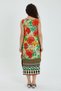 Women's Green Floral Patterned Sleeveless Balloon Dress - 6