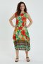 Women's Green Floral Patterned Sleeveless Balloon Dress - 5