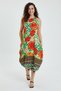 Women's Green Floral Patterned Sleeveless Balloon Dress - 2