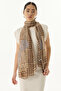 Tulip Leaf Pattern Beige-Mink Cotton Shawl