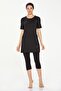 Short Sleeve Tights Semi Covered Swimsuit Walt 0572 Black - 2