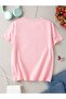 Girl's Give Yourself Printed Pink Combed T-Shirt - 2