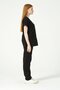 Black Lycra Scrubs Cargo Pocket Doctor Nurse Uniform Bat Sleeve Set Unisex - 3