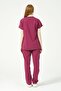 Cherry Lycra Scrubs Cargo Pocket Doctor Nurse Uniform Bat Sleeve Set Unisex - 4