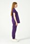 Purple Lycra Scrubs Cargo Pocket Jogger Leg Doctor Nurse Uniform Bat Sleeve Set Unisex - 3