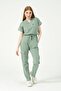 Green Lycra Scrubs Cargo Pocket Doctor Nurse Uniform Bat Sleeve Set Unisex