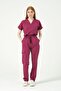 Cherry Lycra Scrubs Cargo Pocket Doctor Nurse Uniform Bat Sleeve Set Unisex