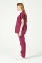 Cherry Lycra Scrubs Cargo Pocket Doctor Nurse Uniform Bat Sleeve Set Unisex - 3