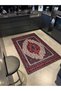 White Off Red Floral Geometric Traditional Patterned Creative Woven Base Carpet Miravip132 - 3