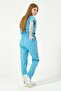 Baby Blue Lycra Cargo Pocket Doctor Nurse Uniform Single Bottom Unisex - 7