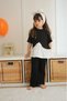 GIRL'S SHORT SLEEVE SHIRT DETAILED COTTON TIGHTS SET - 2