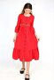 Red Buttoned Belted Holiday Girl's Dress ABY146