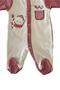 Baby Rompers Claret Red Bear Pattern - 2