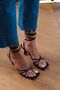Spark Black Ankle Strap Women's Heeled Sandals - 6