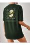 Women's Oversize T-Shirt Vintage Flowers Front and Back Printed T-Shirt Short Sleeve Summer Combed Cotton T-Shirt - 2