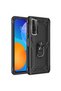 Case for Huawei P Smart 2021 Dual Layer Polycarbonate Protection and Magnetic Holder Stand Ring